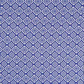 Viskose Leinen - blau, weißes Muster